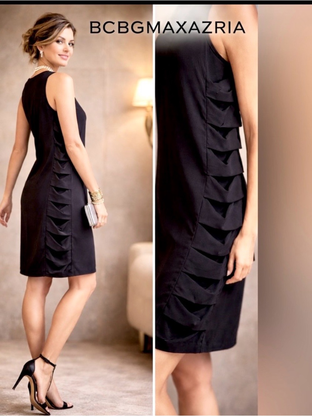 BcbgMaxAzria,Eren,4,Ladder-Side, Black Dress,Such a Unique piece,Excellent Cond.